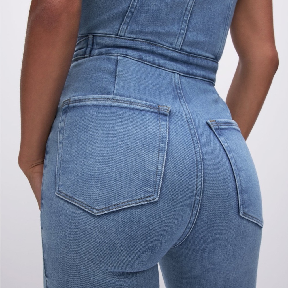 Good American Light Blue Denim Jumpsuit - Picture 3 of 8
